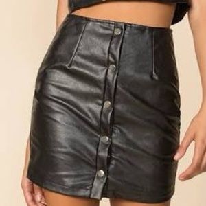 Superdown Dolores Faux Leather Skirt